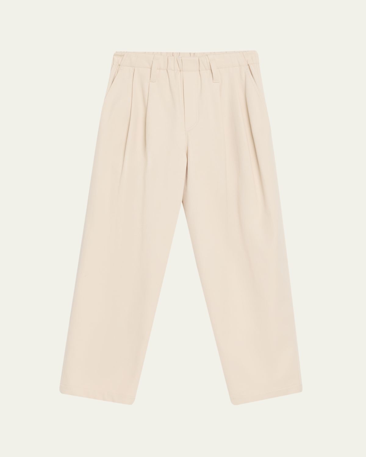 Brunello Cucinelli Pleated Twill Wide-Leg Pull-On Pants