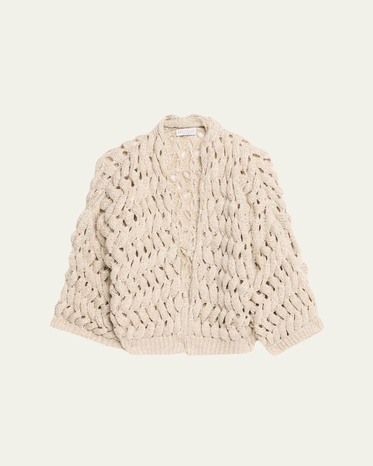Brunello Cucinelli Paillette Open-Knit Cardigan