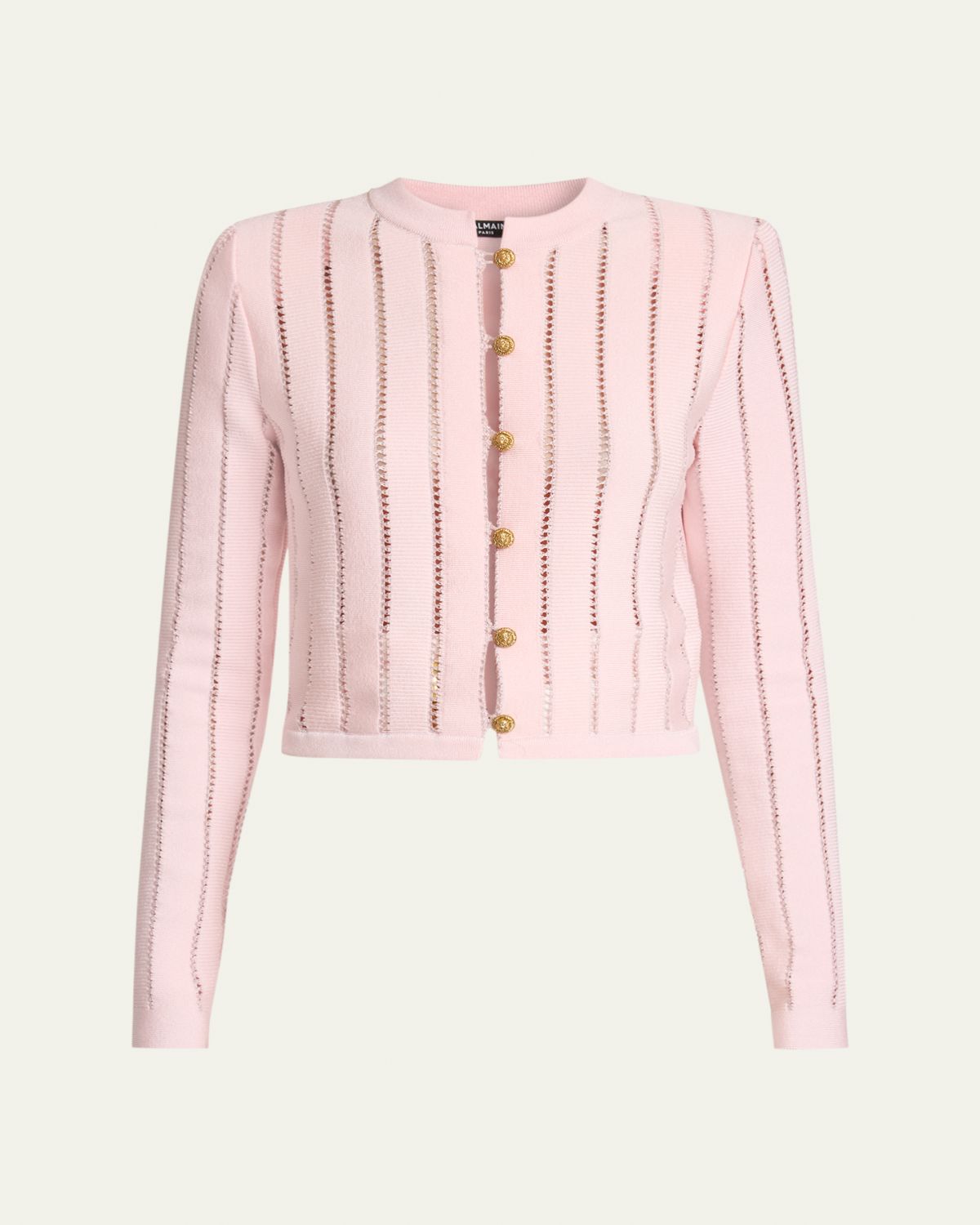 Balmain Buttoned Flechage Openwork Cardigan