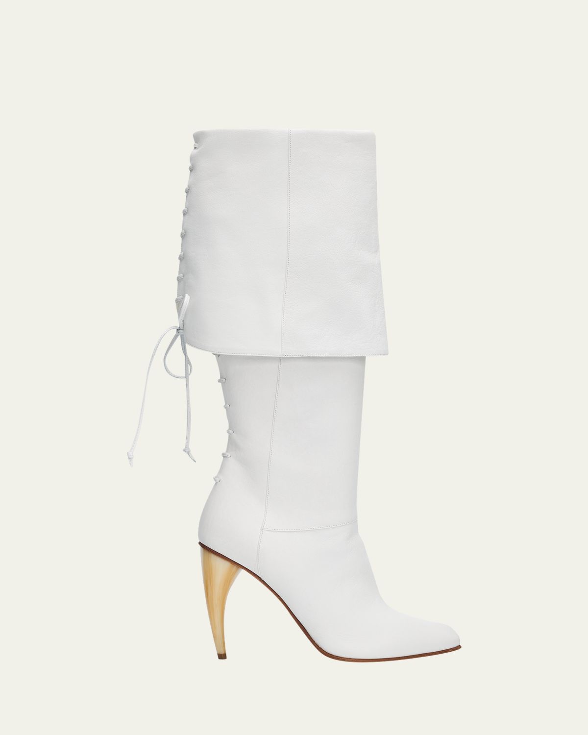 McQueen 105mm Horn Leather Knee-High Boots
