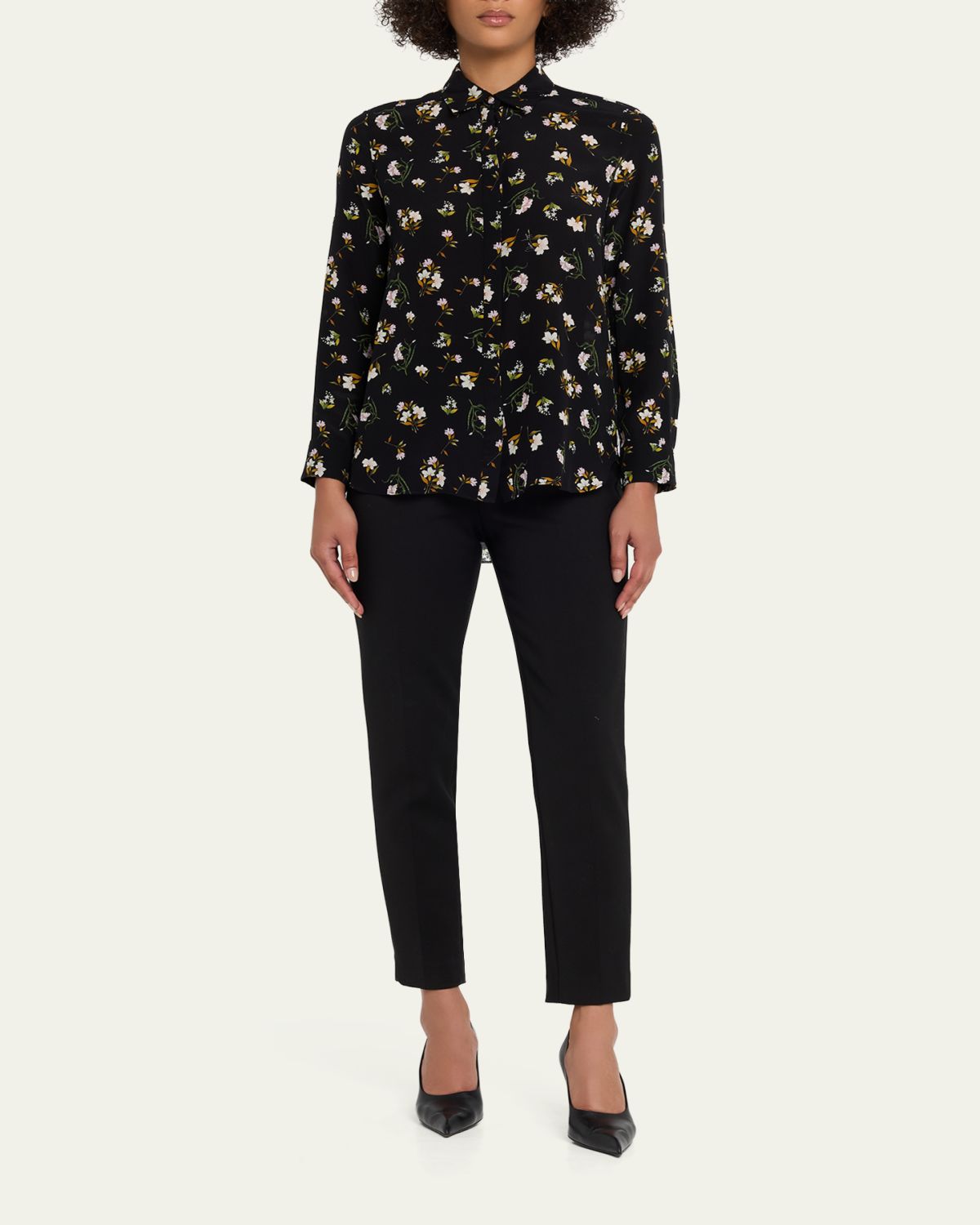 Adam Lippes Mathias Floral Silk Crepe De Chine Button-Down Shirt | Thumbnail 2 Adam Lippes Mathias Floral Silk Crepe De Chine Button-Down Shirt | Thumbnail 2