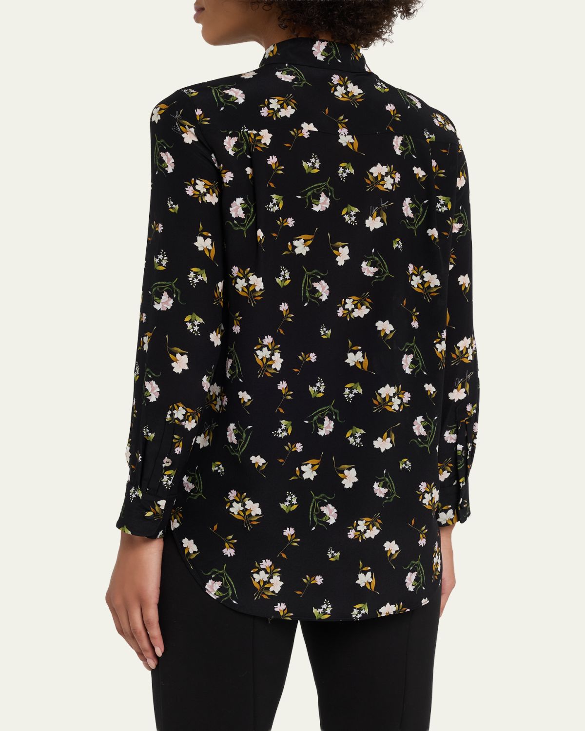Adam Lippes Mathias Floral Silk Crepe De Chine Button-Down Shirt | Thumbnail 3 Adam Lippes Mathias Floral Silk Crepe De Chine Button-Down Shirt | Thumbnail 3