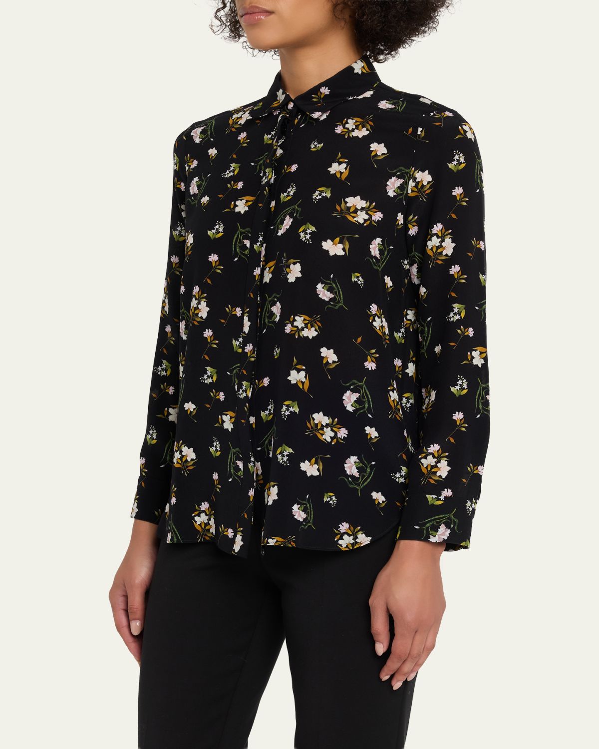 Adam Lippes Mathias Floral Silk Crepe De Chine Button-Down Shirt | Thumbnail 4 Adam Lippes Mathias Floral Silk Crepe De Chine Button-Down Shirt | Thumbnail 4