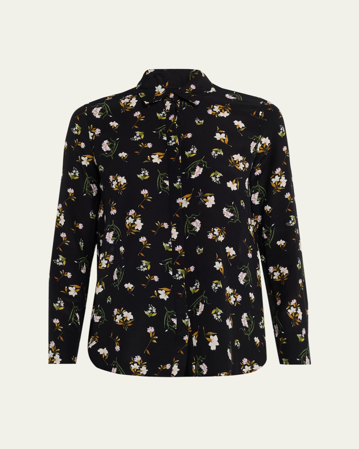 Adam Lippes Mathias Floral Silk Crepe De Chine Button-Down Shirt