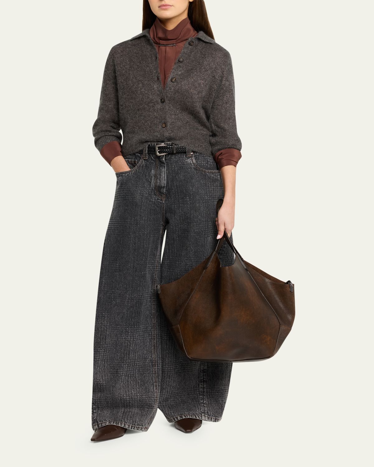 Brunello Cucinelli Wide-Leg Denim Trousers | Thumbnail 2