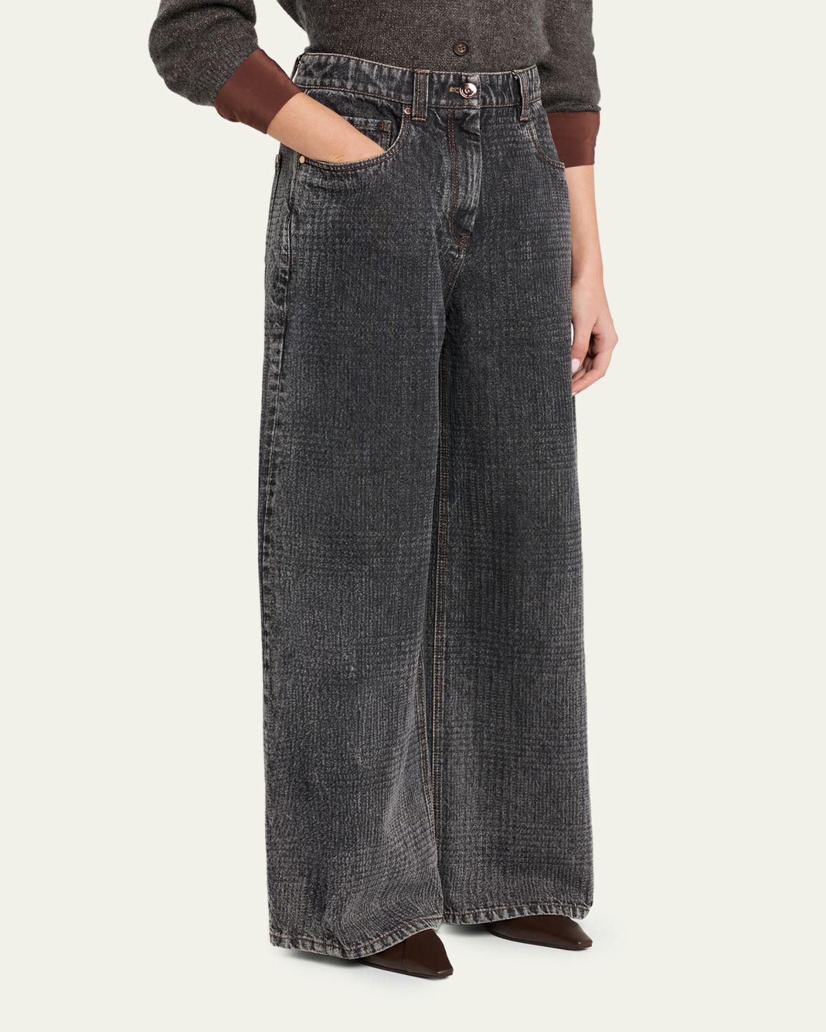 Brunello Cucinelli Wide-Leg Denim Trousers | Thumbnail 4
