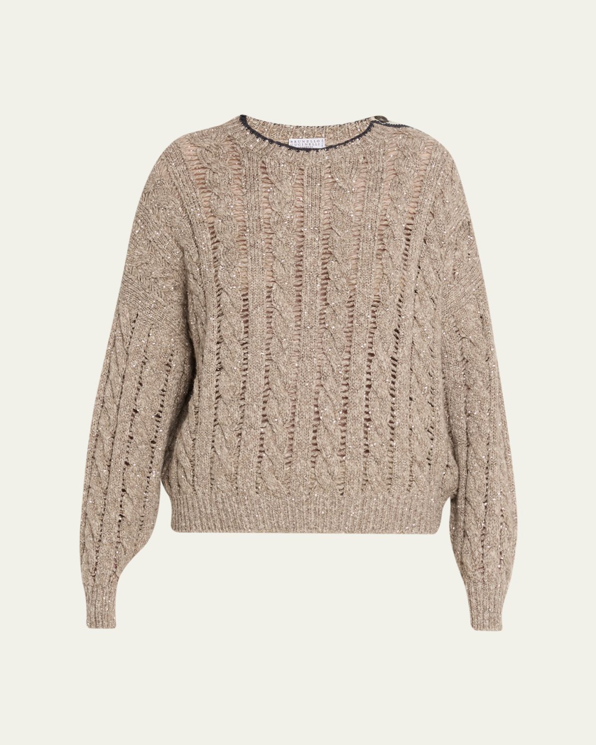 Brunello Cucinelli Sparkly Cable-Knit Sweater - Women's Clothing