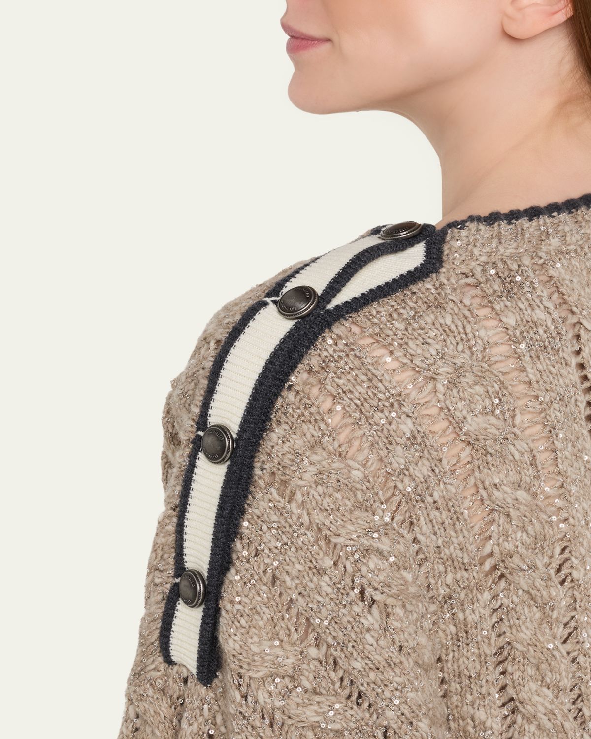 Brunello Cucinelli Sparkly Cable-Knit Sweater | Thumbnail 5