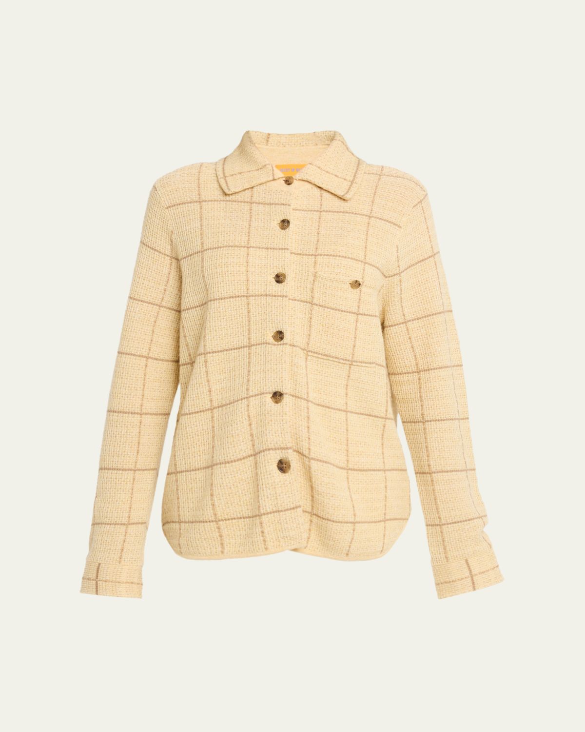 Guest in Residence Dylan Plaid Cashmere-Linen Shirt | Thumbnail 6