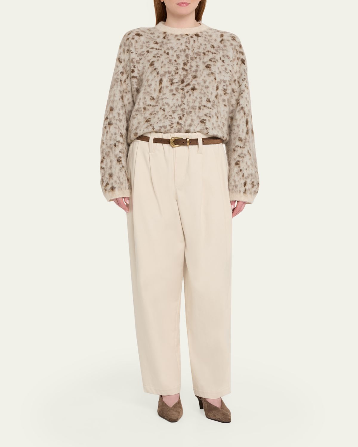Brunello Cucinelli Blurred Jacquard Cashmere Knit Sweater | Thumbnail 2