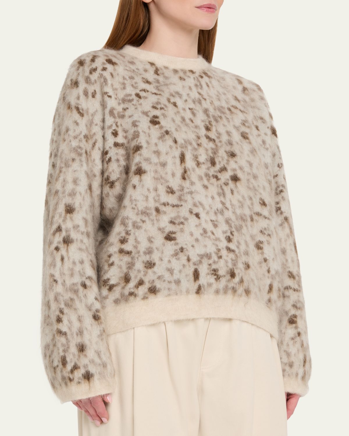 Brunello Cucinelli Blurred Jacquard Cashmere Knit Sweater | Thumbnail 4