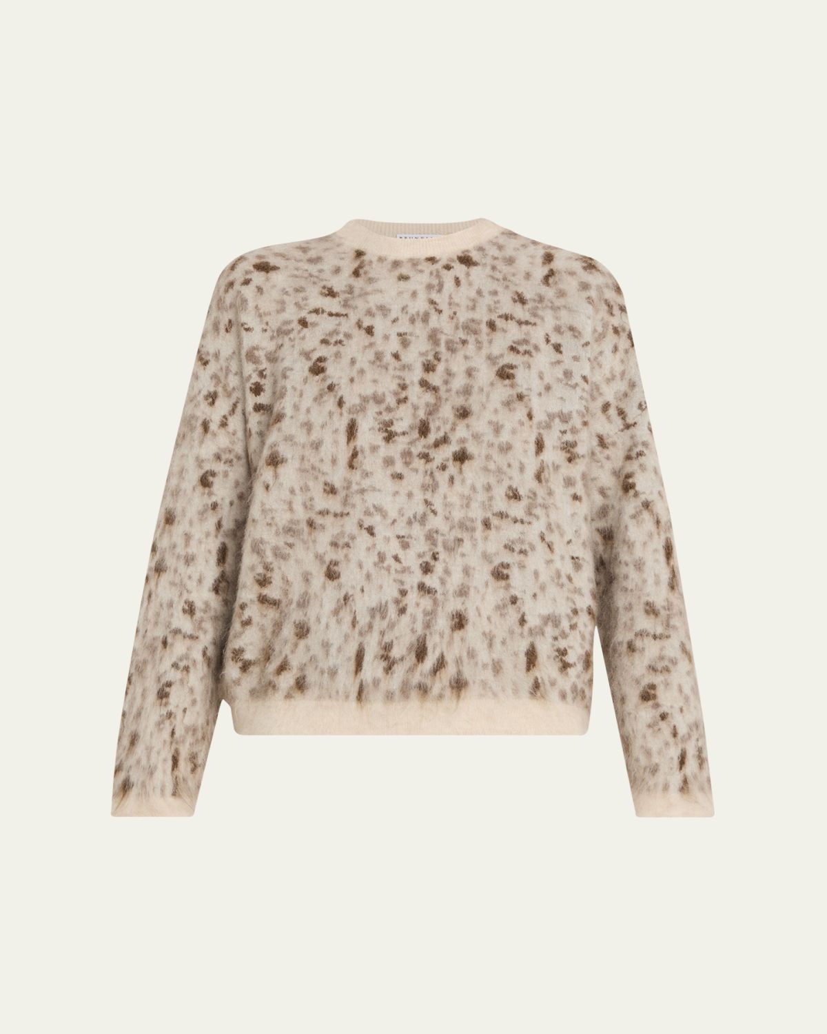Brunello Cucinelli Blurred Jacquard Cashmere Knit Sweater