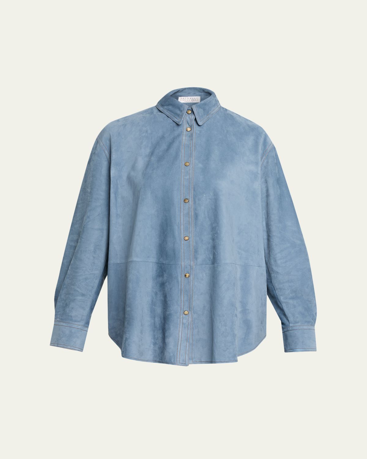Brunello Cucinelli Suede Long Sleeve Snap Button Shirt | Thumbnail 6 Brunello Cucinelli Suede Long Sleeve Snap Button Shirt | Thumbnail 6