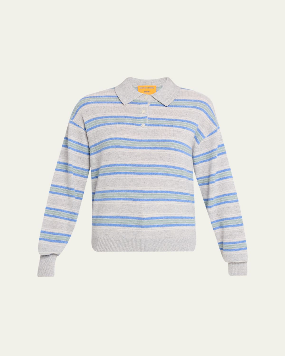 Guest in Residence Collegiate Stripe Cashmere Polo | Thumbnail 6