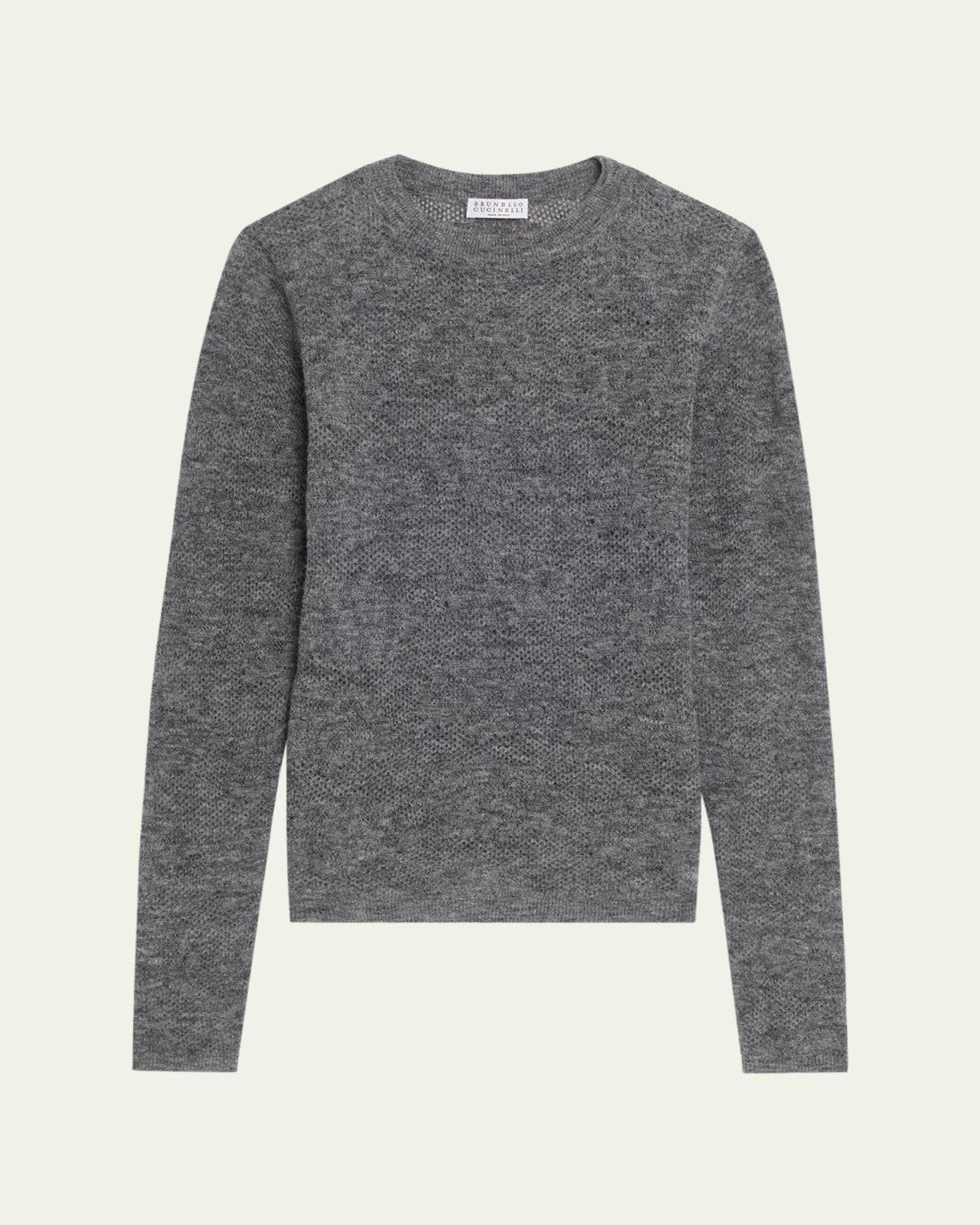 Brunello Cucinelli Silk-Alpaca Open-Knit Crewneck Sweater | Thumbnail 6 Brunello Cucinelli Silk-Alpaca Open-Knit Crewneck Sweater | Thumbnail 6