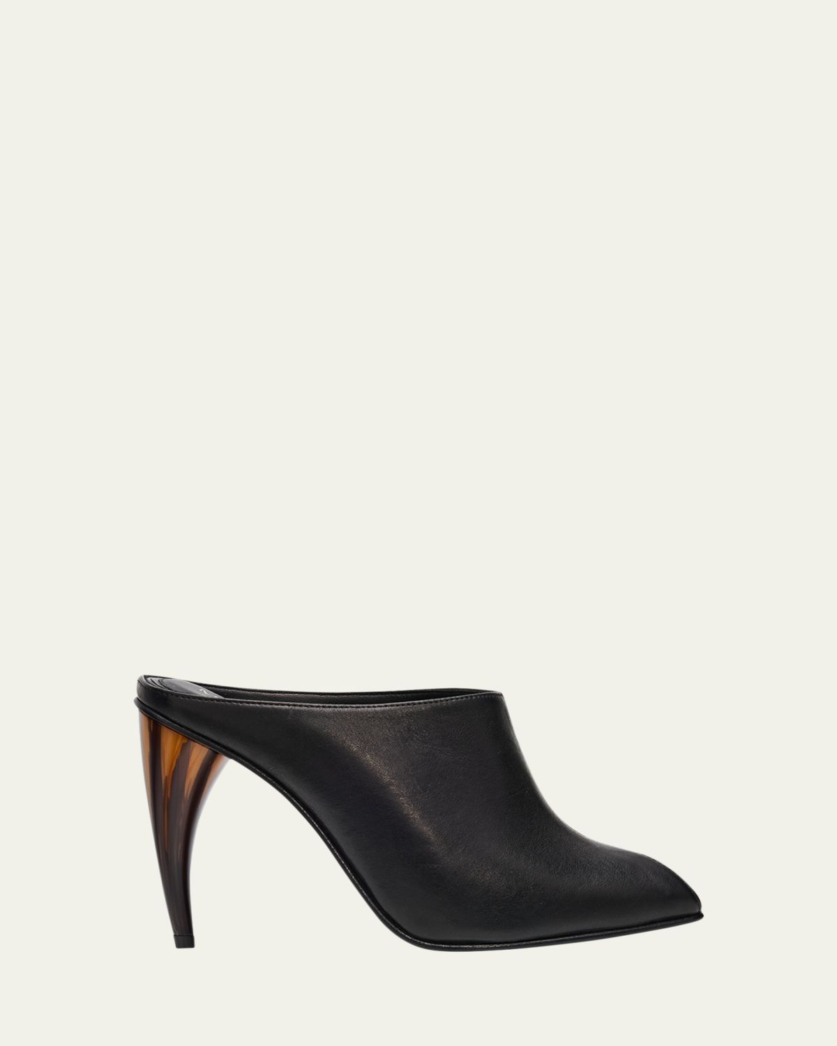 McQueen 105mm Horn Leather Peep-Toe Mules | Thumbnail 6 McQueen 105mm Horn Leather Peep-Toe Mules | Thumbnail 6
