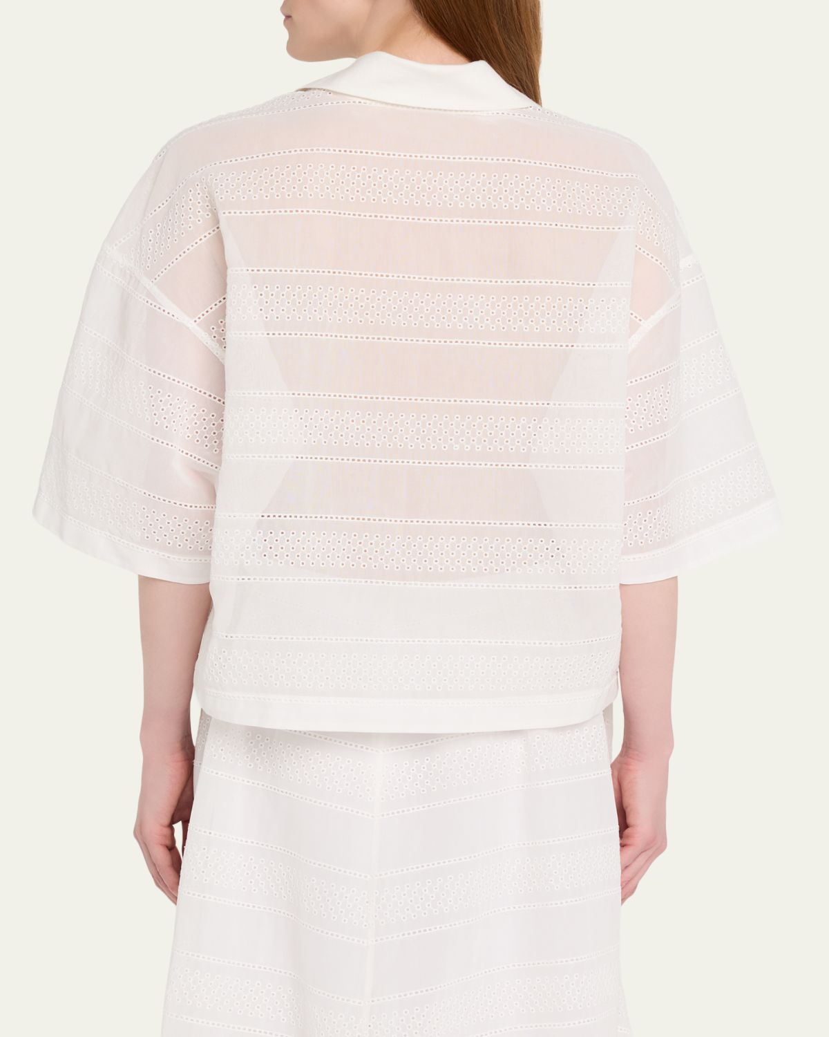 Brunello Cucinelli Semi-Sheer Eyelet Cotton Shirt | Thumbnail 3 Brunello Cucinelli Semi-Sheer Eyelet Cotton Shirt | Thumbnail 3