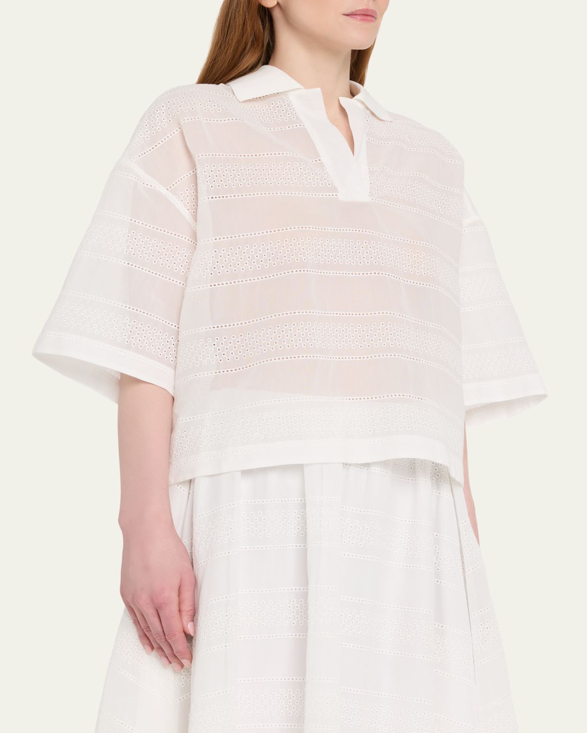 Brunello Cucinelli Semi-Sheer Eyelet Cotton Shirt | Thumbnail 4 Brunello Cucinelli Semi-Sheer Eyelet Cotton Shirt | Thumbnail 4