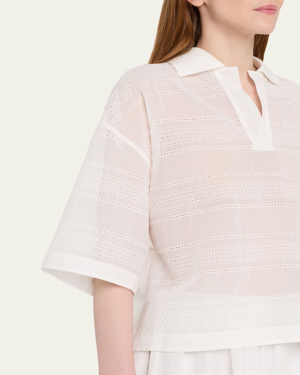 Brunello Cucinelli Semi-Sheer Eyelet Cotton Shirt | Thumbnail 5 Brunello Cucinelli Semi-Sheer Eyelet Cotton Shirt | Thumbnail 5