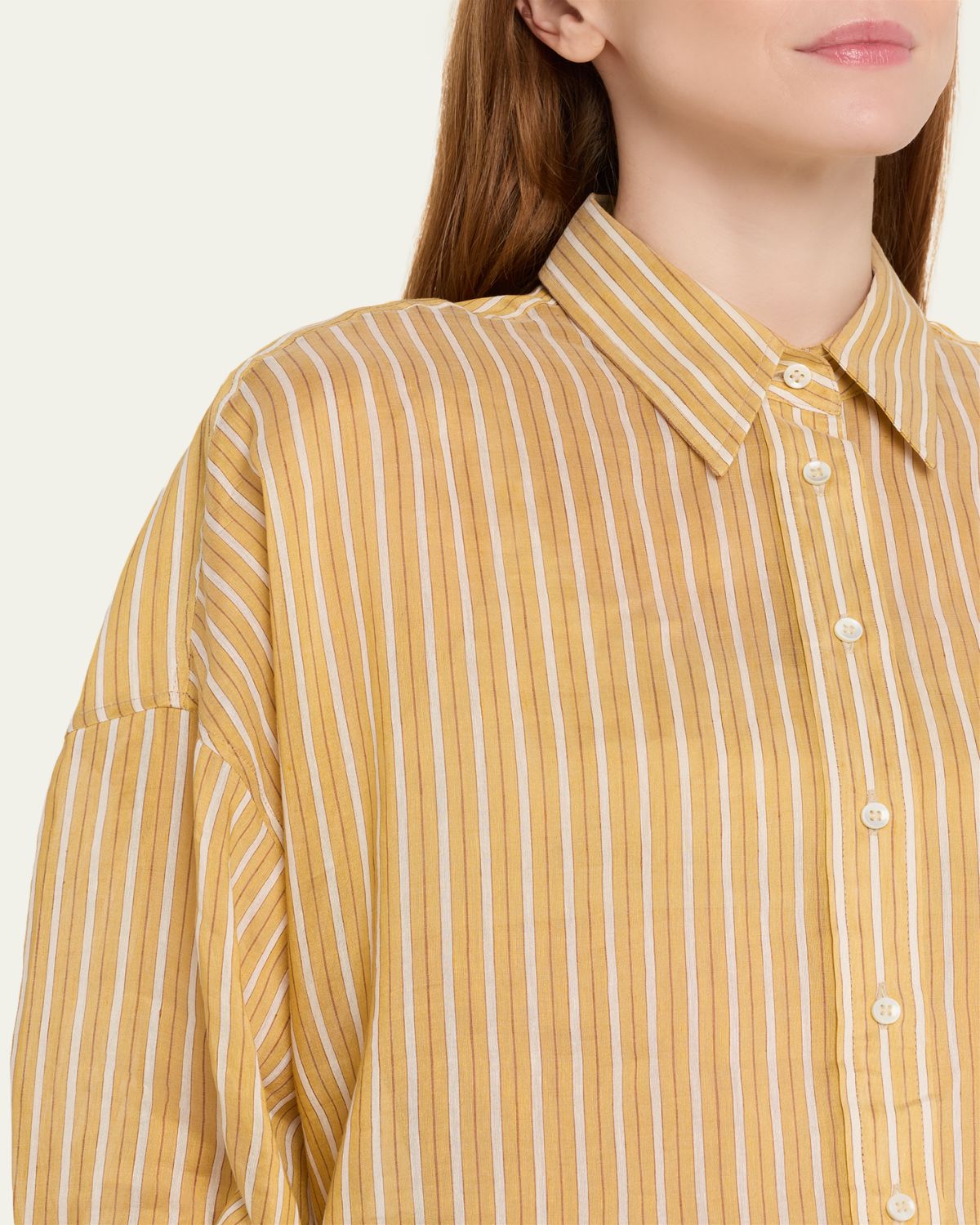 Brunello Cucinelli Striped Linen and Silk Button-Down Shirt | Thumbnail 5
