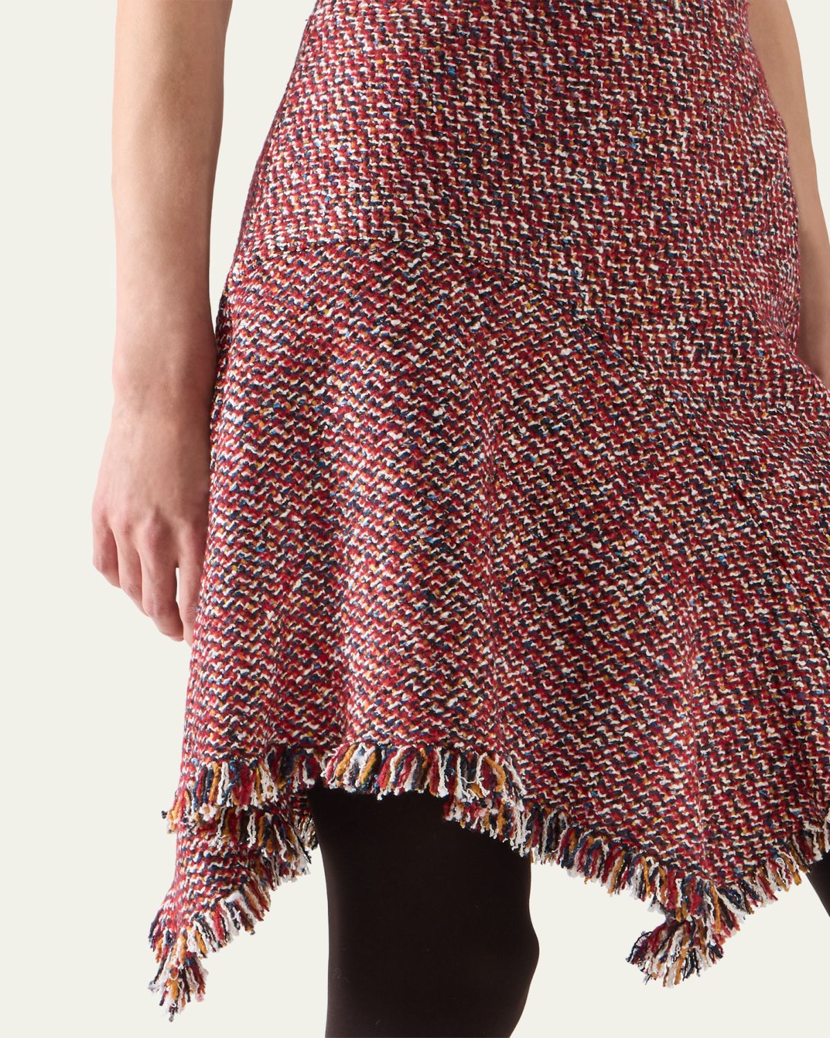 Akris punto Fringed Wool-Blend Tweed Asymmetric Skirt | Thumbnail 5