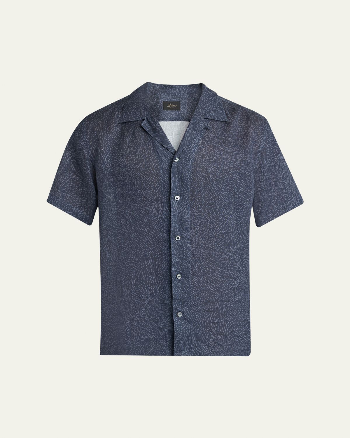 Brioni Men's Linen Pines-Print Camp Shirt