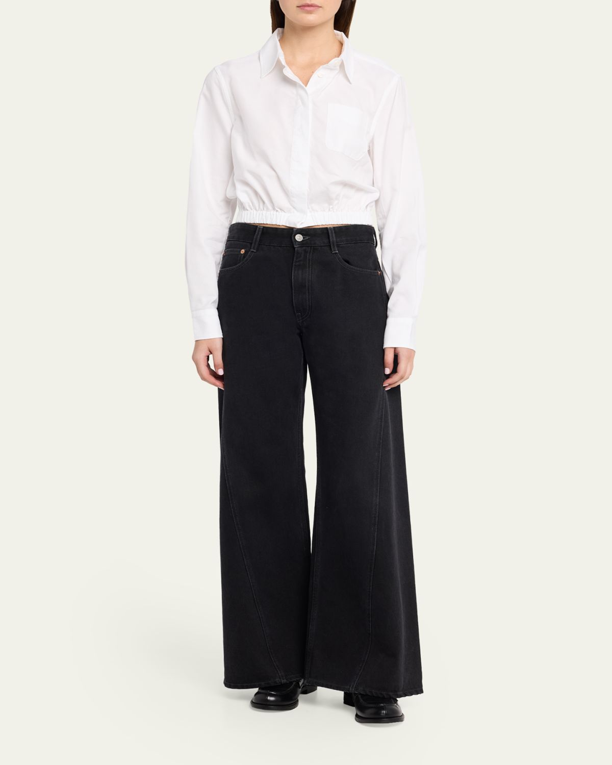 R13 Cropped Long-Sleeve Boxy Shirt | Thumbnail 2