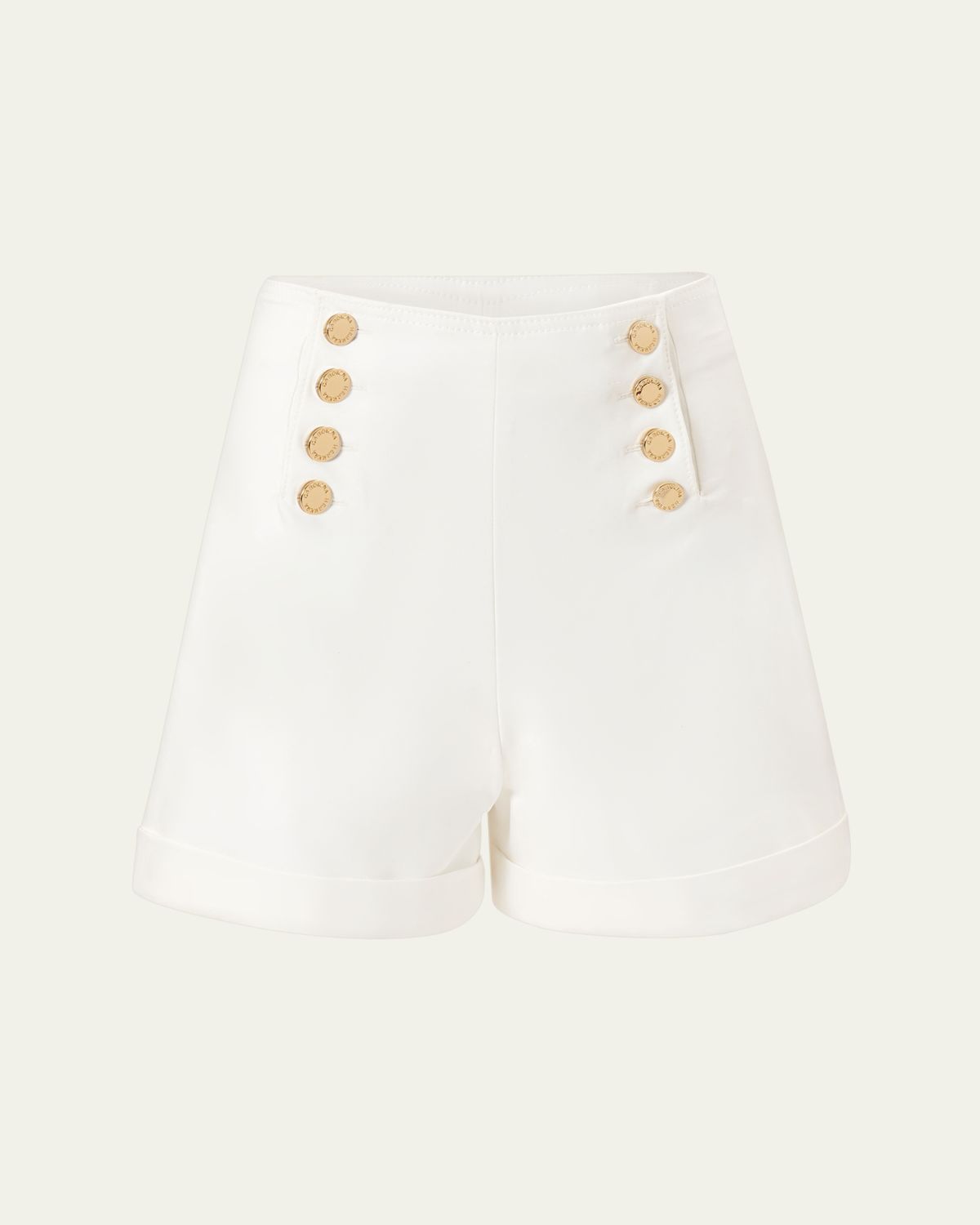 Carolina Herrera High-Rise Button-Front Sailor Shorts | Thumbnail 5