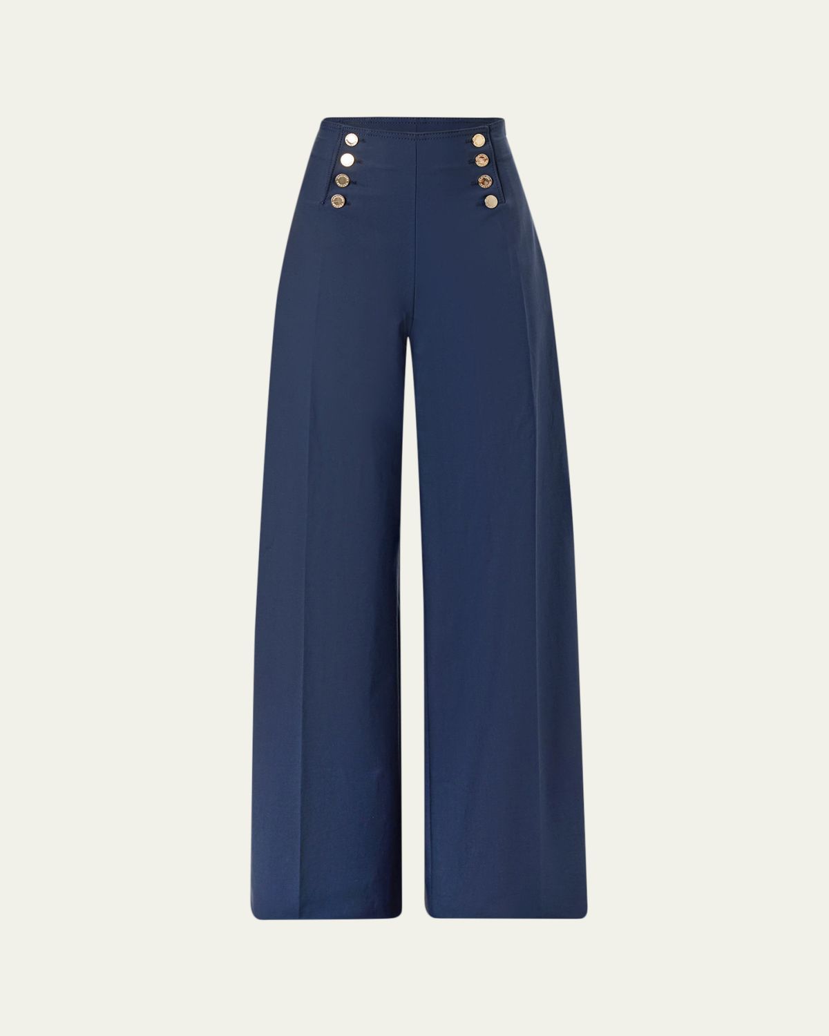 Carolina Herrera Alba Button-Front Wide-Leg Sailor Pants | Thumbnail 5