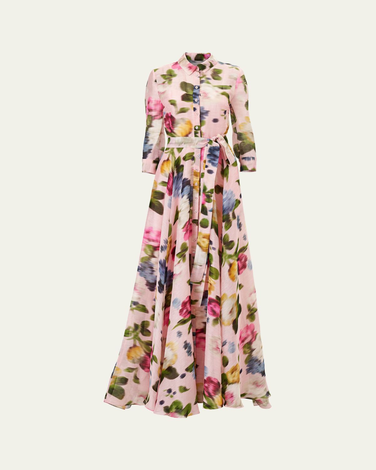 Carolina Herrera Floral Silk-Linen Belted Trench Gown | Thumbnail 5 Carolina Herrera Floral Silk-Linen Belted Trench Gown | Thumbnail 5