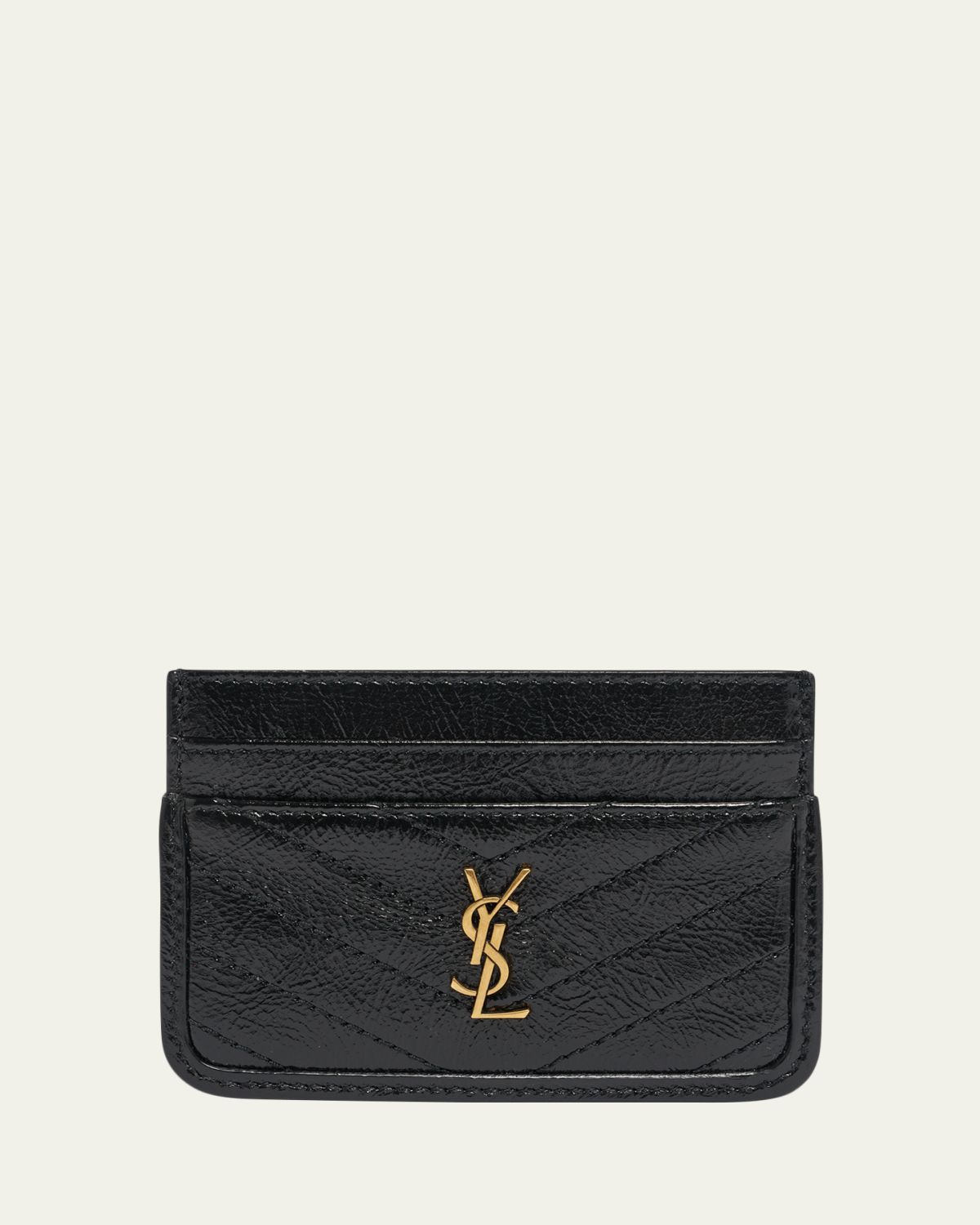 Saint Laurent YSL Quilted Leather Card Holder