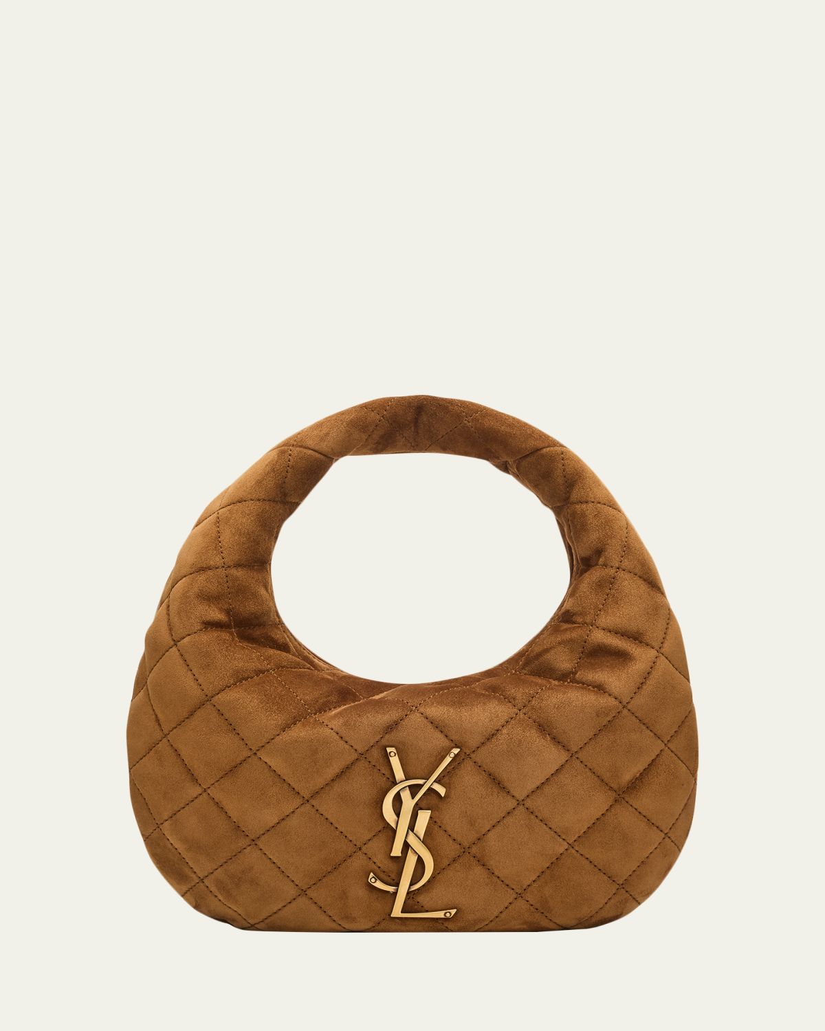 Saint Laurent Icarino Baby YSL Quilted Suede Hobo Bag | Thumbnail 6