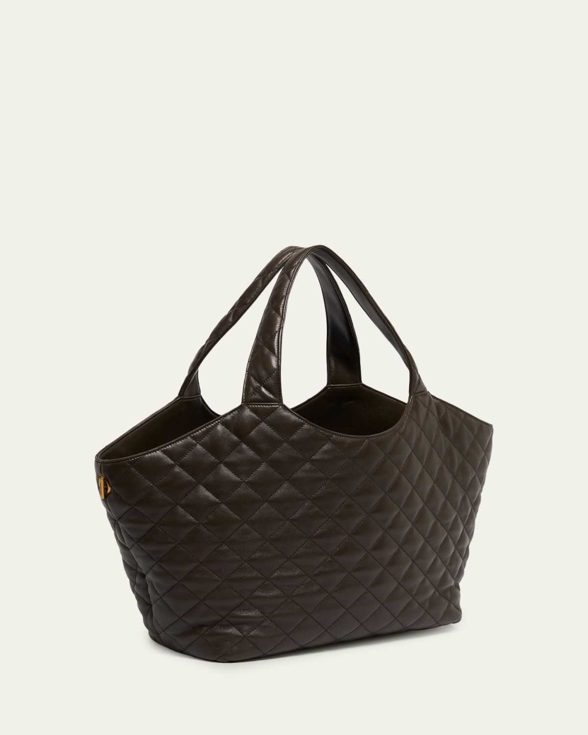 Saint Laurent Icare Medium Tote Bag in Lambskin Leather - back view in Black