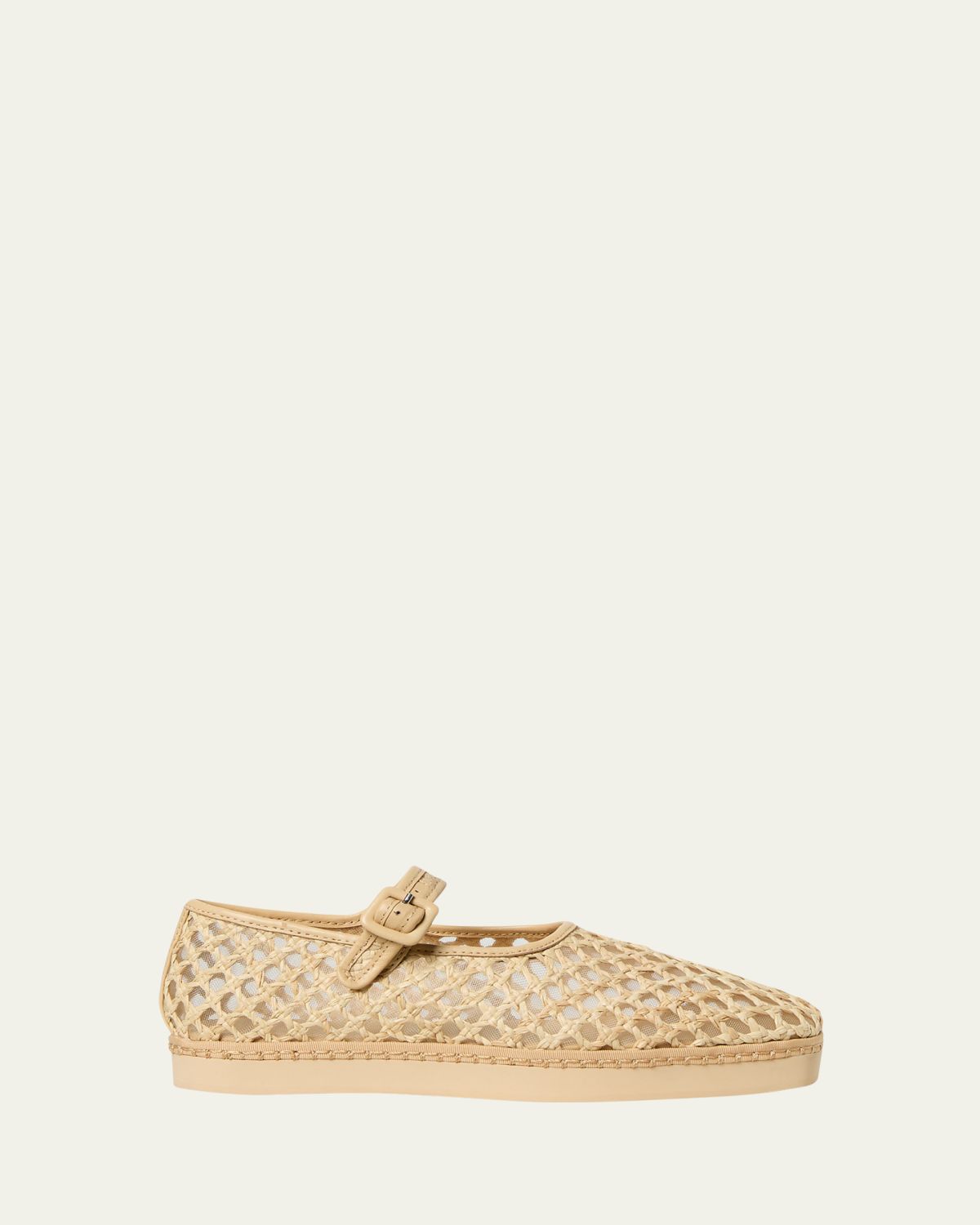 Loeffler Randall Rita Natural Netted Mary Jane Flatform Sneakers