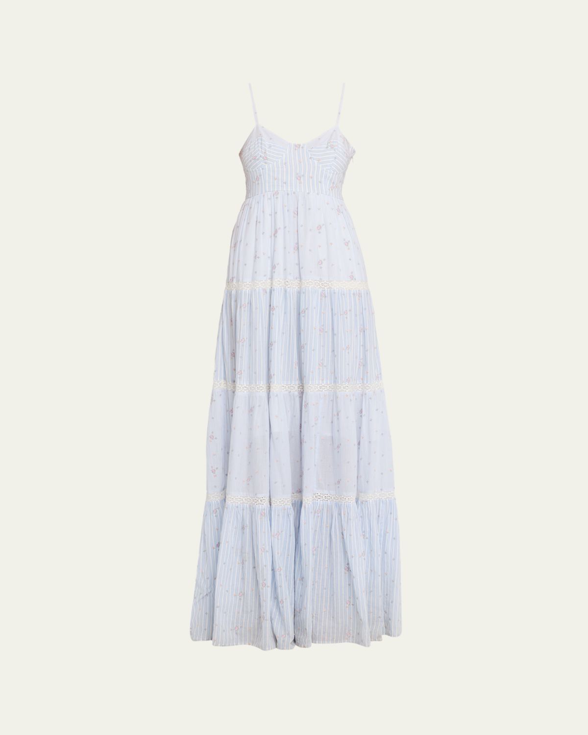 LoveShackFancy Story Floral Cotton Maxi Dress