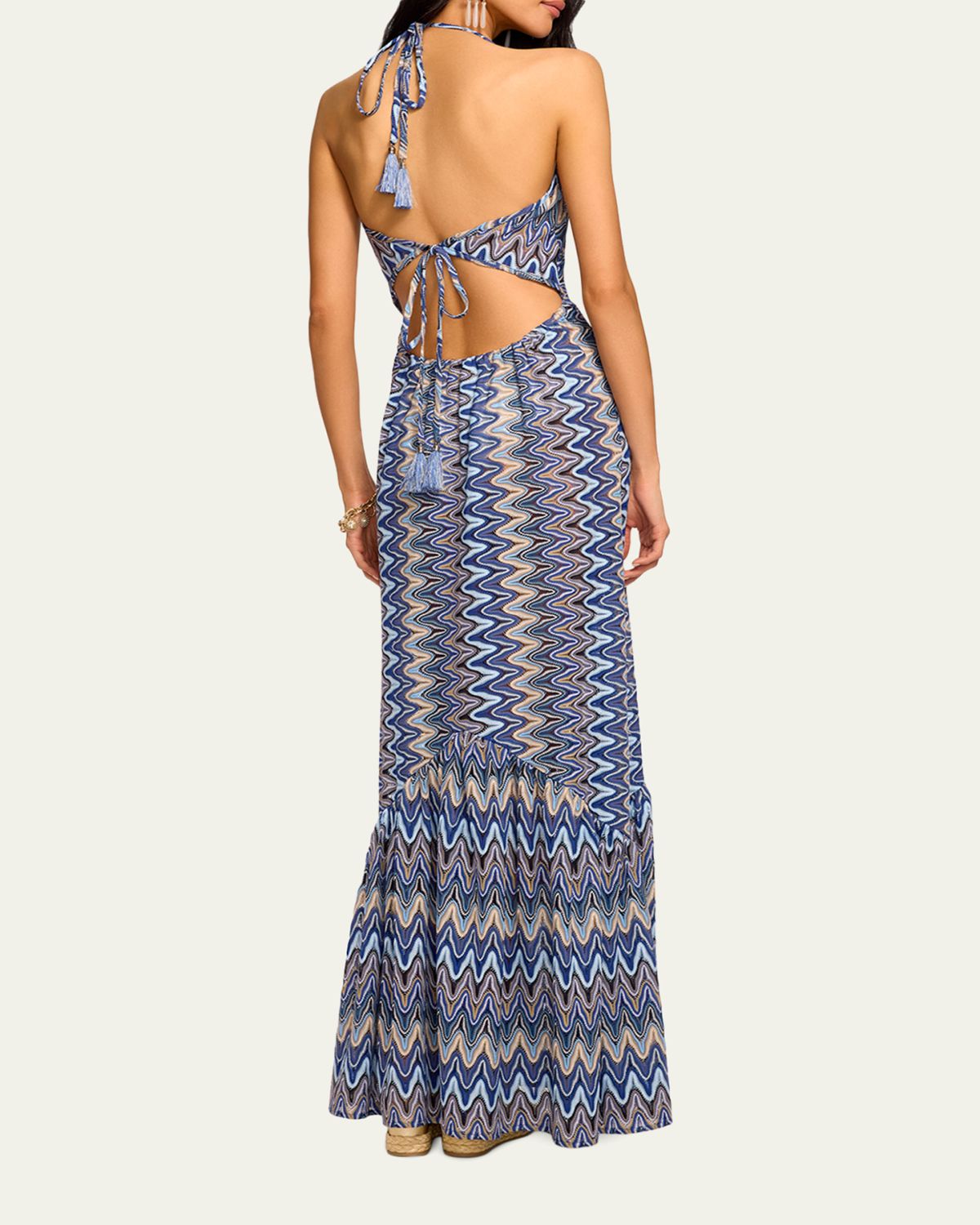 Ramy Brook Delilah Chevron Halter Maxi Dress | Thumbnail 3