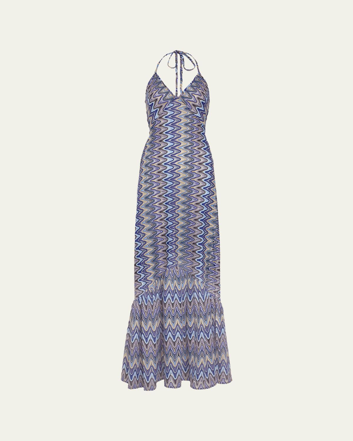 Ramy Brook Delilah Chevron Halter Maxi Dress - Women's Clothing