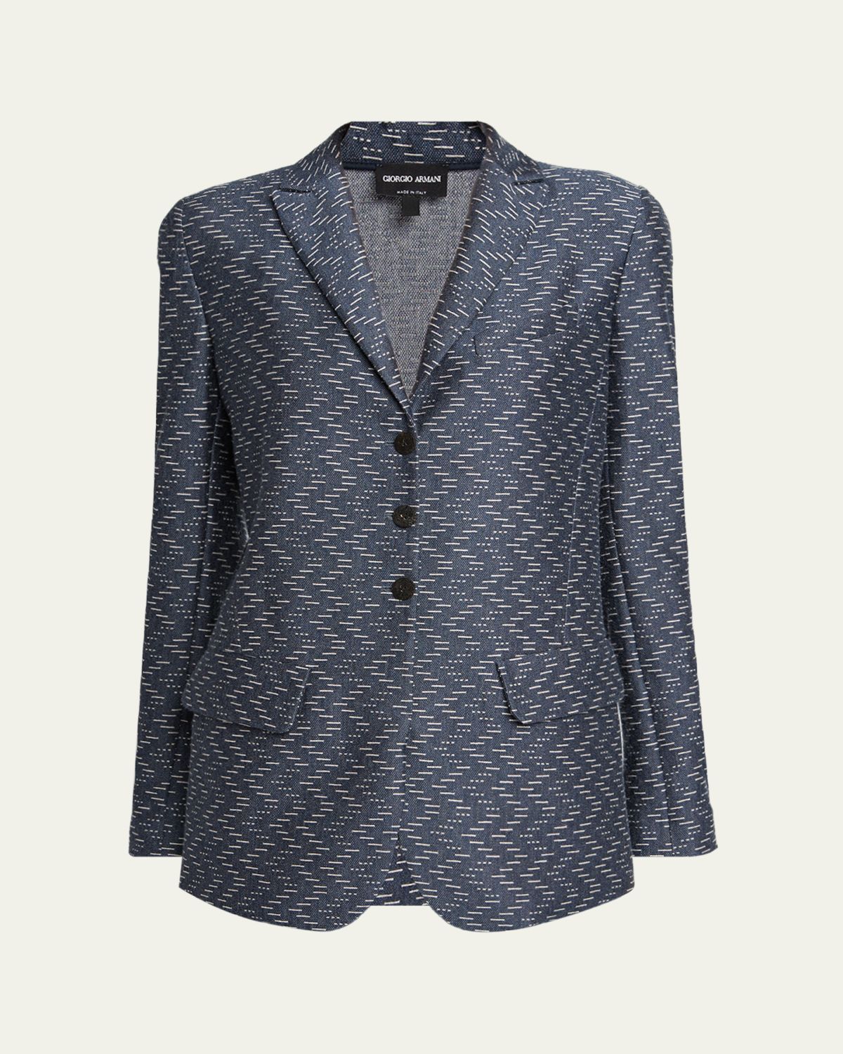 Giorgio Armani Zigzag Jacquard Cashmere Single-Breasted Jacket | Thumbnail 6 Giorgio Armani Zigzag Jacquard Cashmere Single-Breasted Jacket | Thumbnail 6