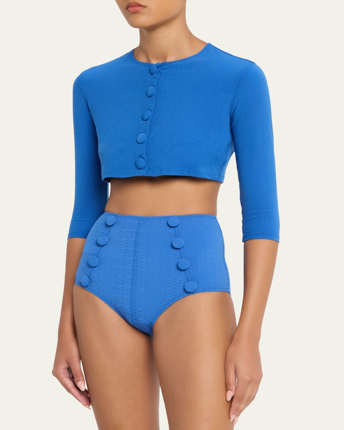 Lisa Marie Fernandez Crepe Cropped Cardigan | Thumbnail 4