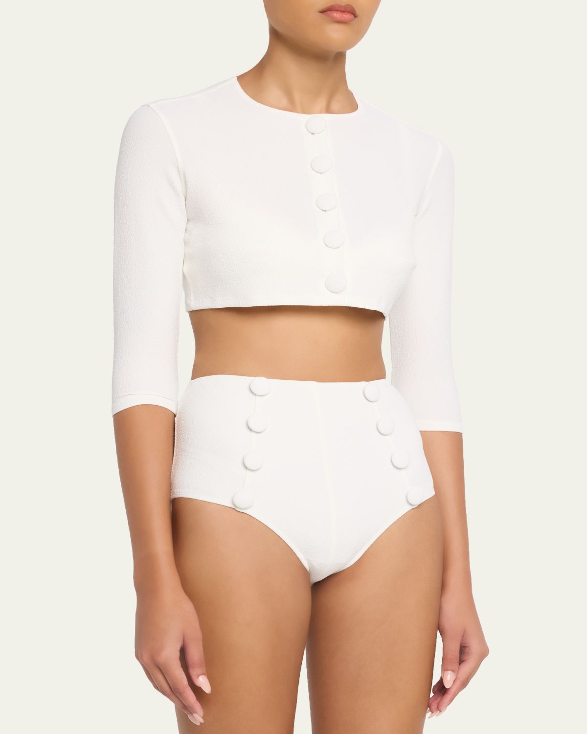 Lisa Marie Fernandez Crepe Cropped Cardigan | Thumbnail 4