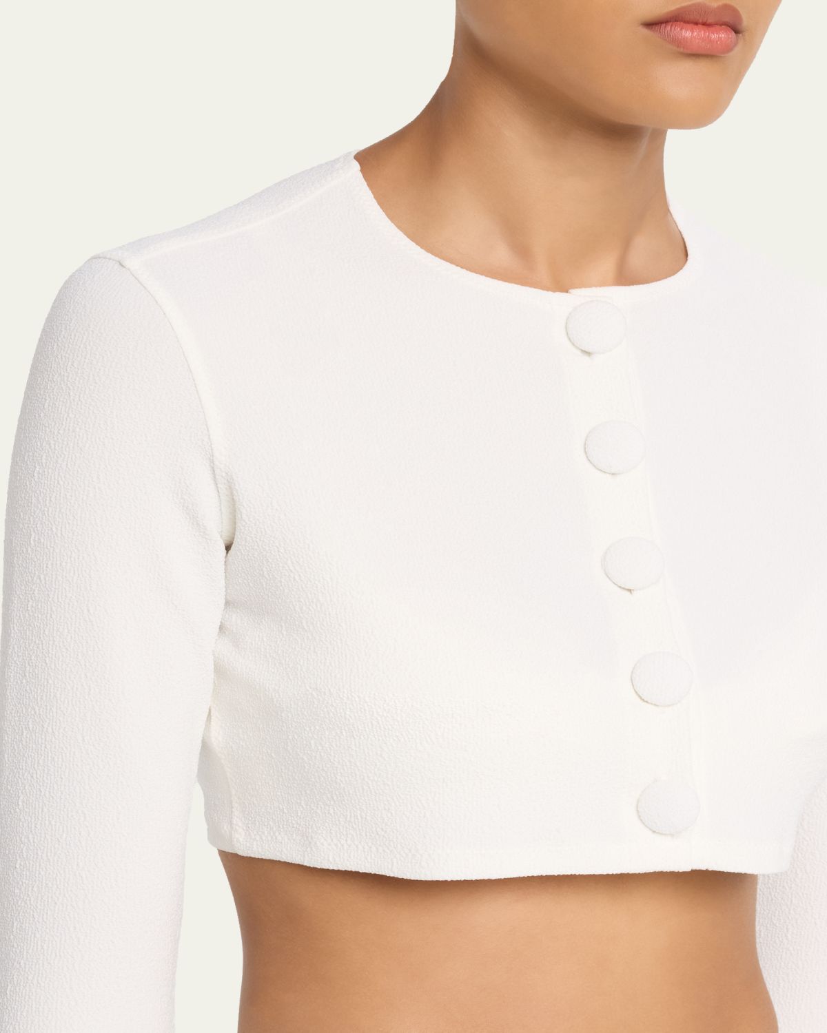 Lisa Marie Fernandez Crepe Cropped Cardigan | Thumbnail 5