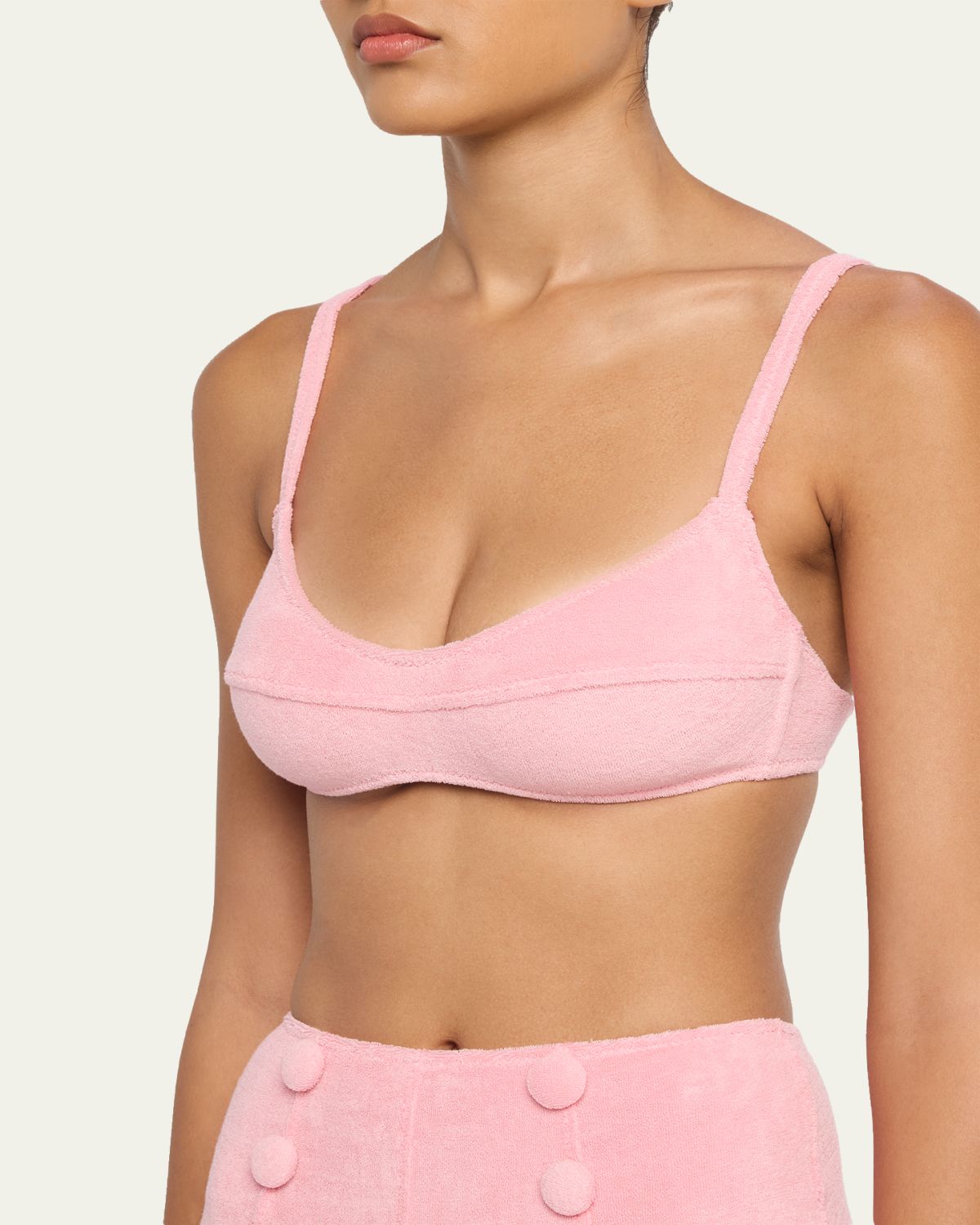 Lisa Marie Fernandez Terry Cloth Balconette High-Waist Two-Piece Swimsuit | Thumbnail 4