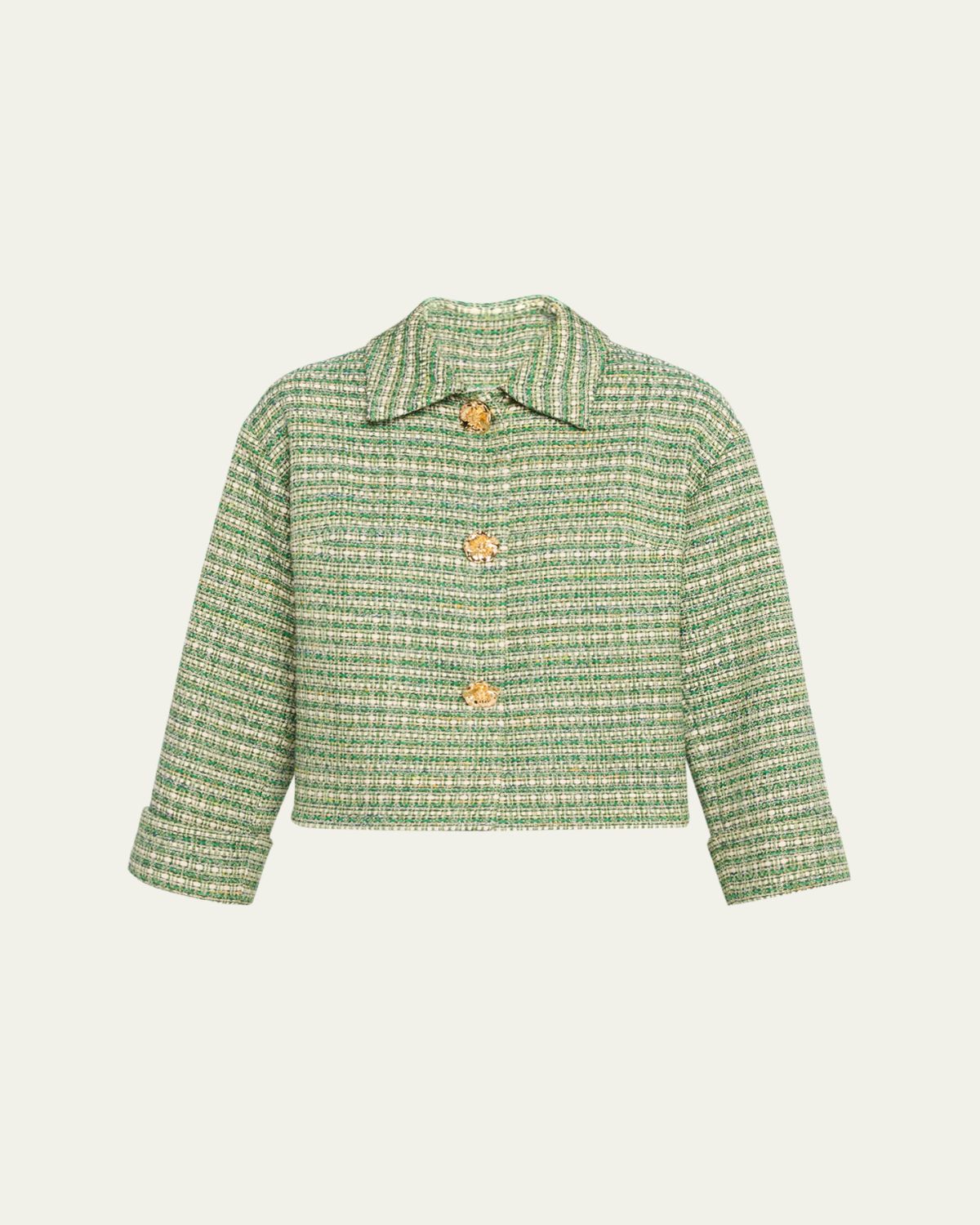 Carolina Herrera Boxy Cotton-Blend Crop Jacket | Thumbnail 6 Carolina Herrera Boxy Cotton-Blend Crop Jacket | Thumbnail 6