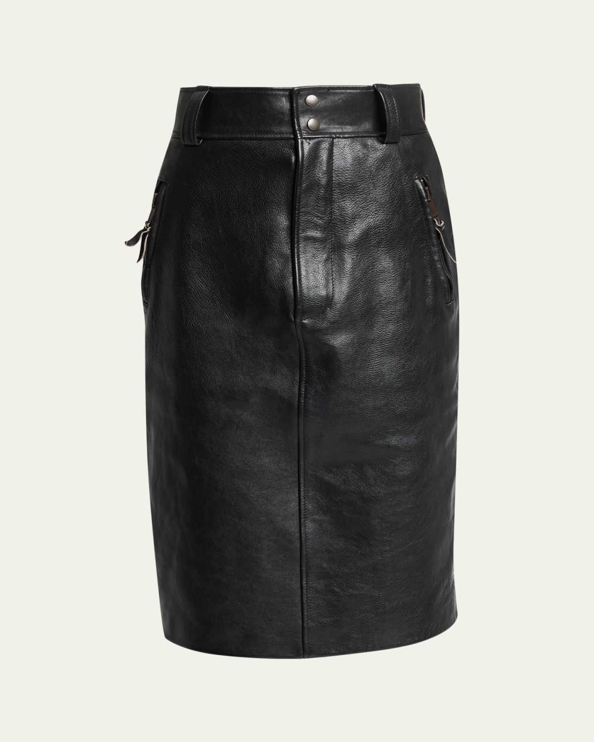 Saint Laurent Leather Pencil Skirt
