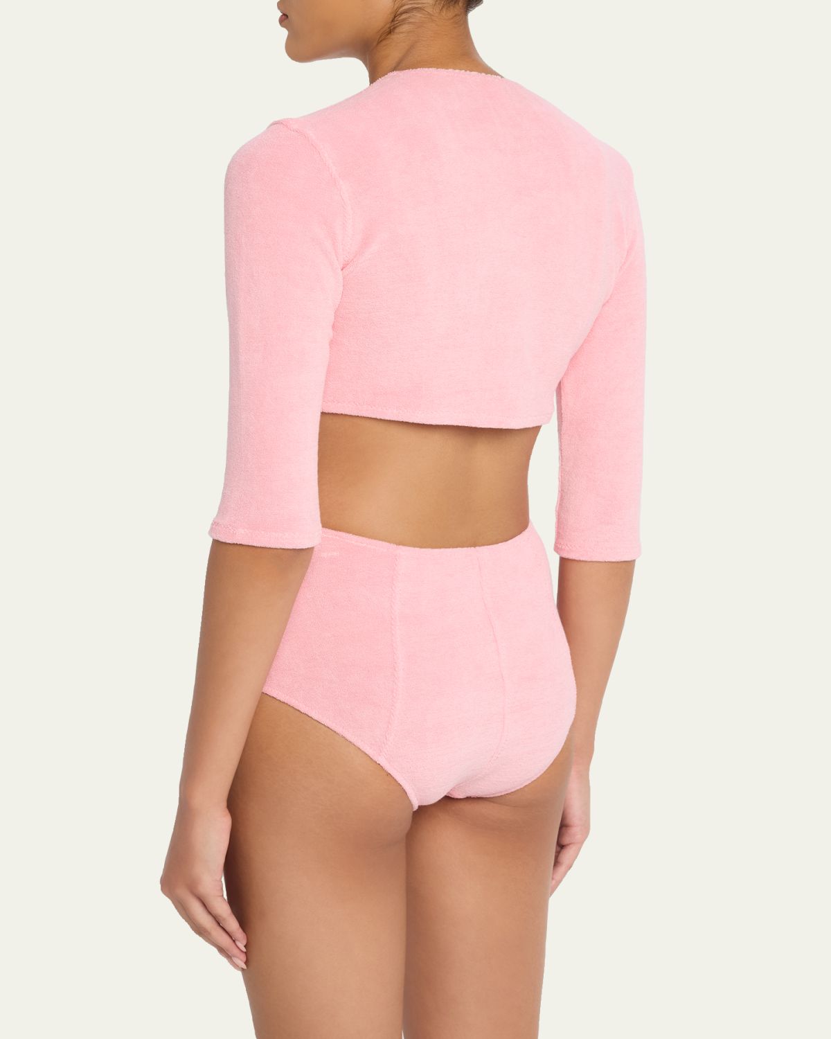 Lisa Marie Fernandez Terry Cloth Cropped Cardigan | Thumbnail 3
