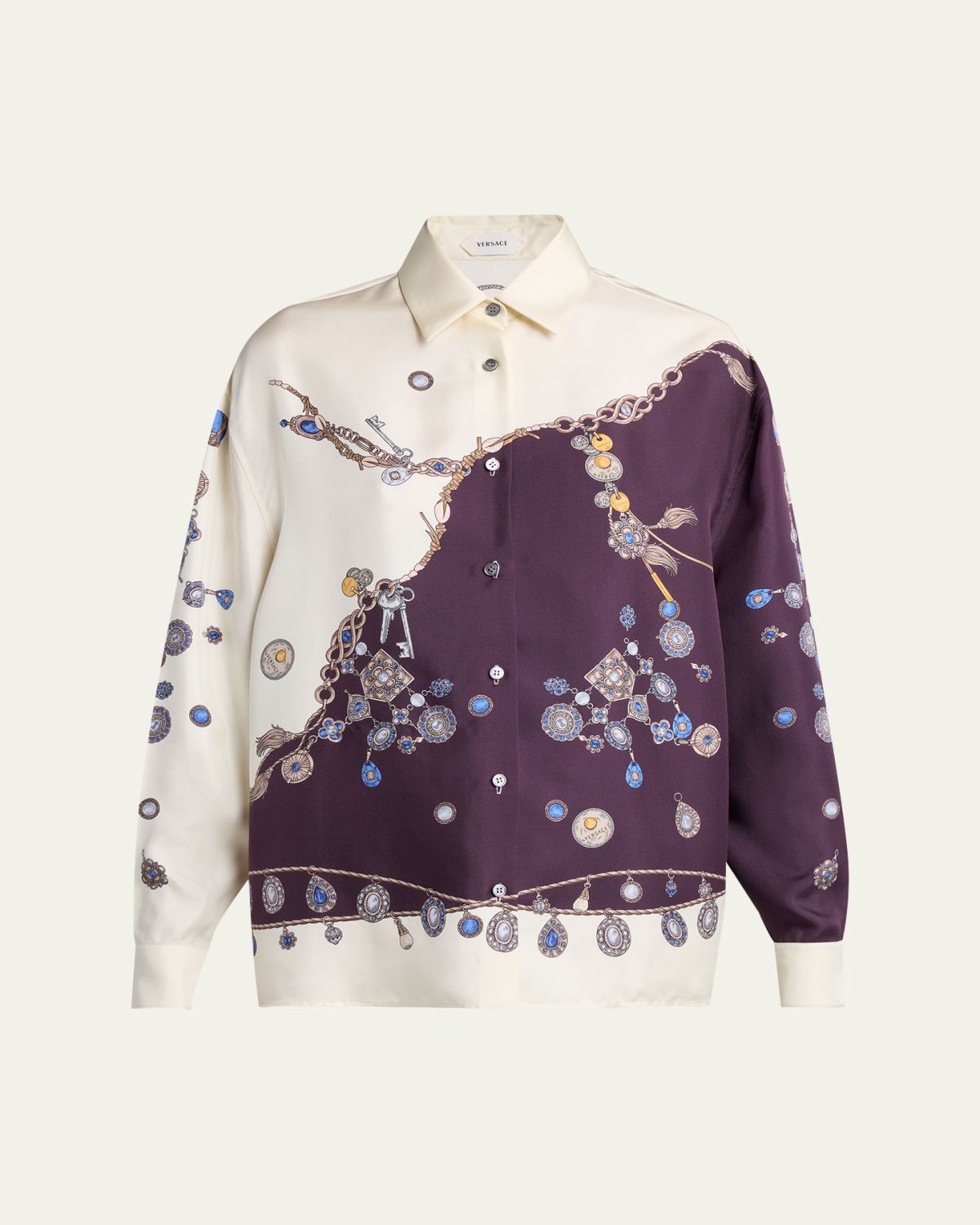 Versace Printed Silk Twill Shirt | Thumbnail 12 Versace Printed Silk Twill Shirt | Thumbnail 12