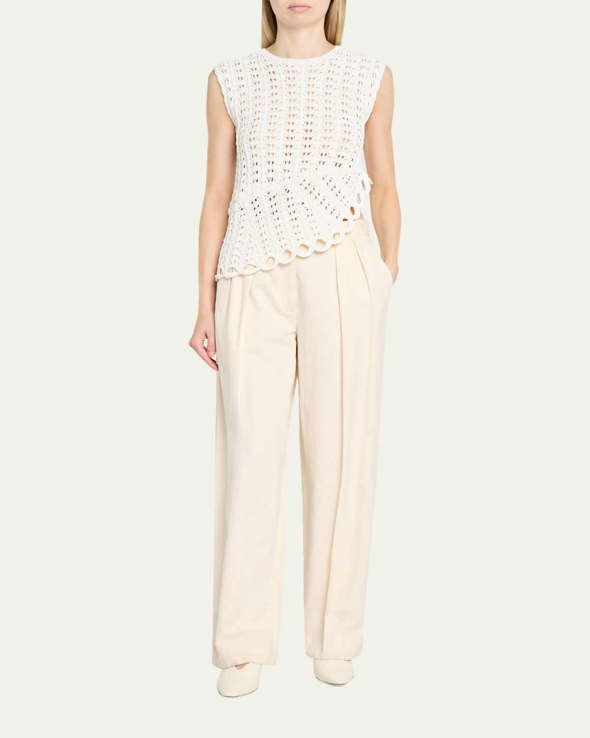 Loulou De Saison Saez Crochet Asymmetric Sleeveless Top | Thumbnail 2 Loulou De Saison Saez Crochet Asymmetric Sleeveless Top | Thumbnail 2