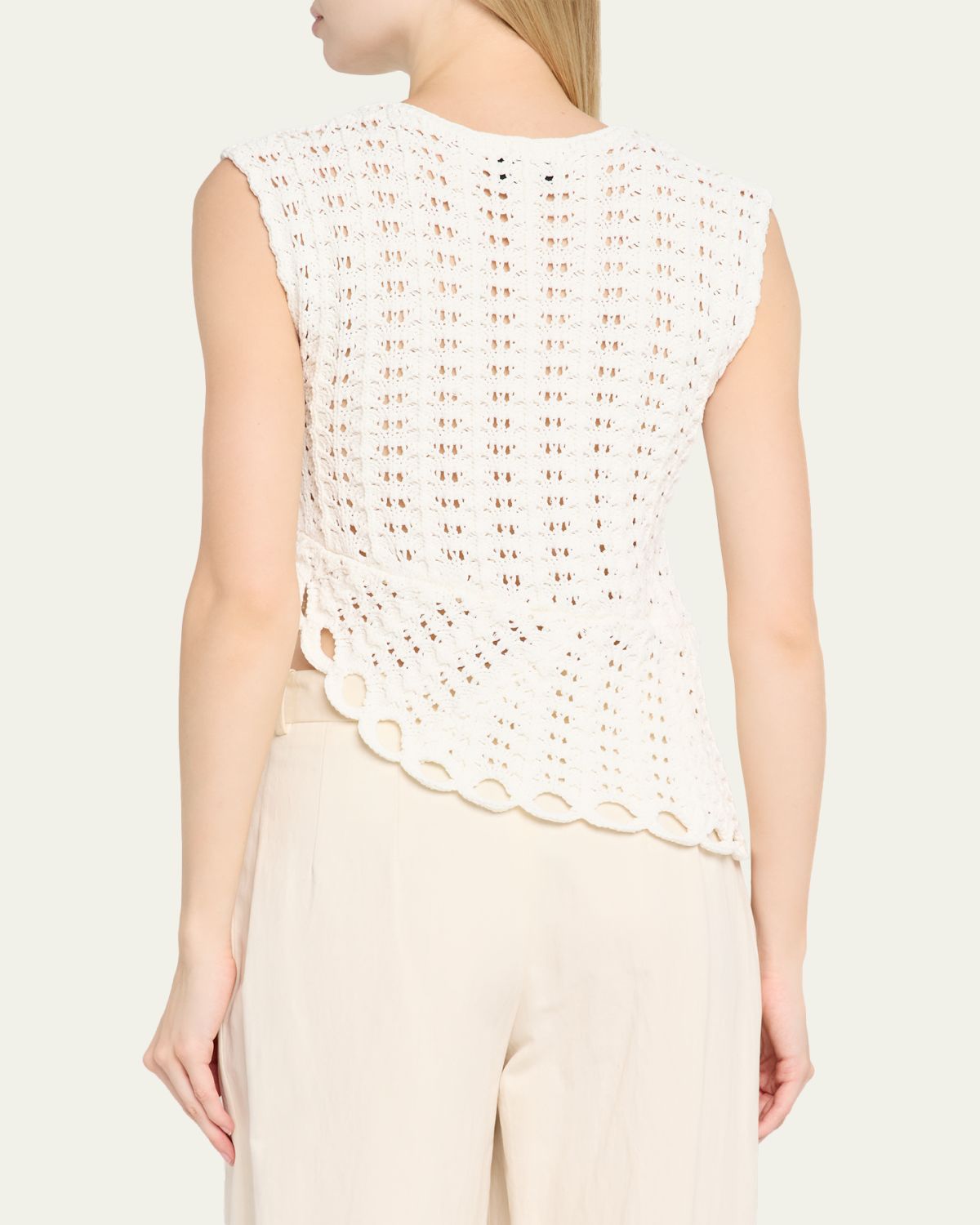Loulou De Saison Saez Crochet Asymmetric Sleeveless Top | Thumbnail 3 Loulou De Saison Saez Crochet Asymmetric Sleeveless Top | Thumbnail 3