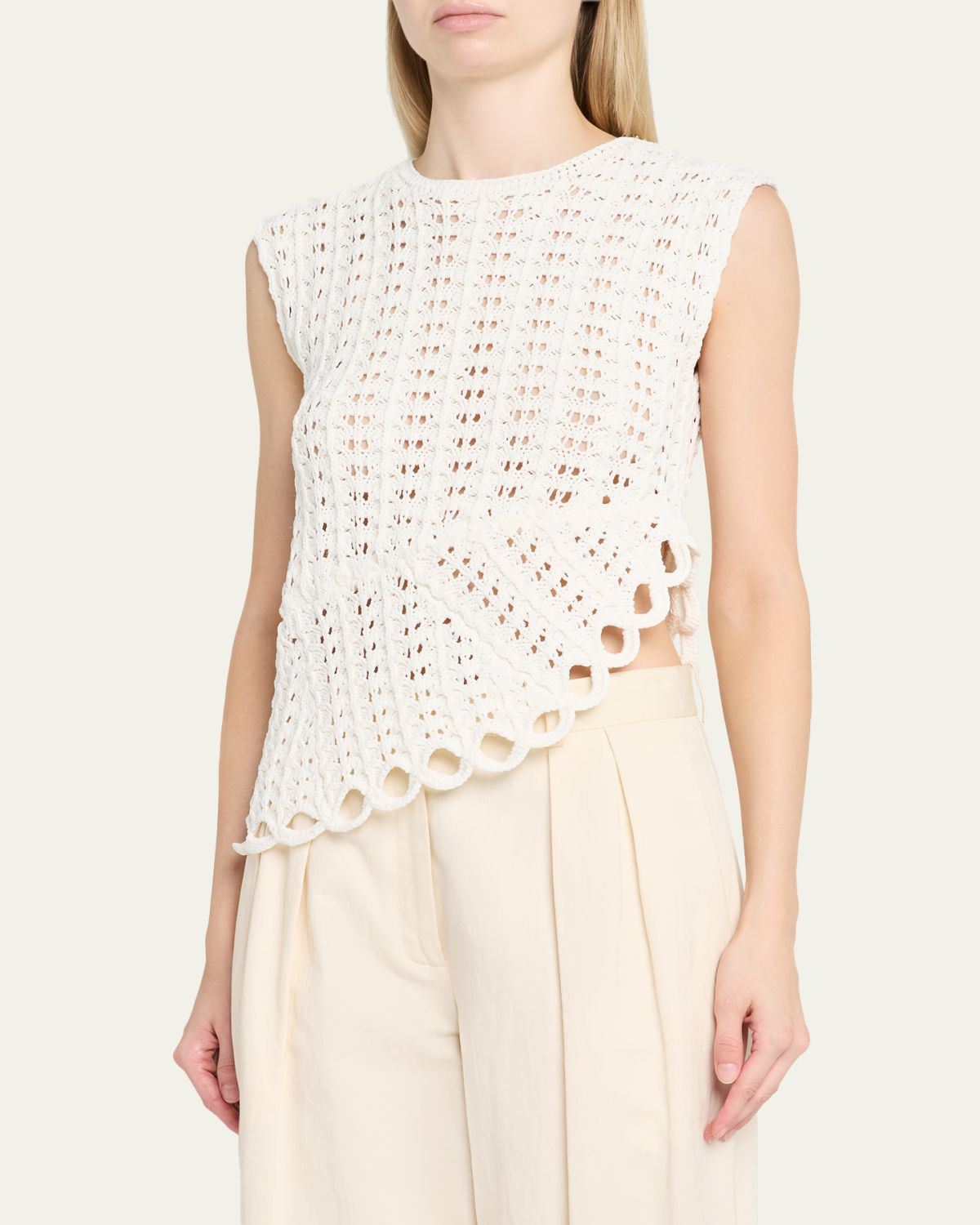 Loulou De Saison Saez Crochet Asymmetric Sleeveless Top | Thumbnail 4 Loulou De Saison Saez Crochet Asymmetric Sleeveless Top | Thumbnail 4