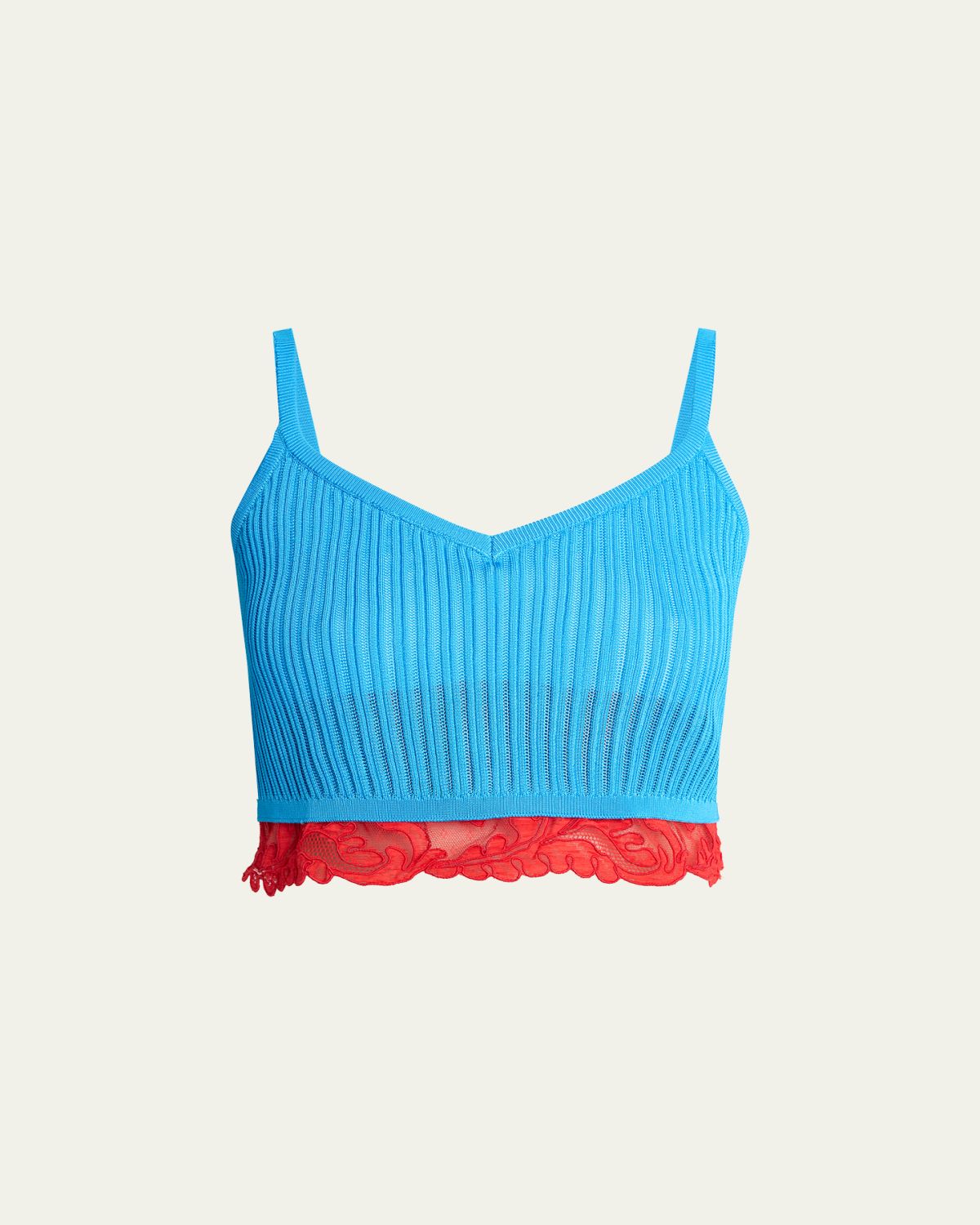 Versace Ribbed Lace Crop Top | Thumbnail 6 Versace Ribbed Lace Crop Top | Thumbnail 6